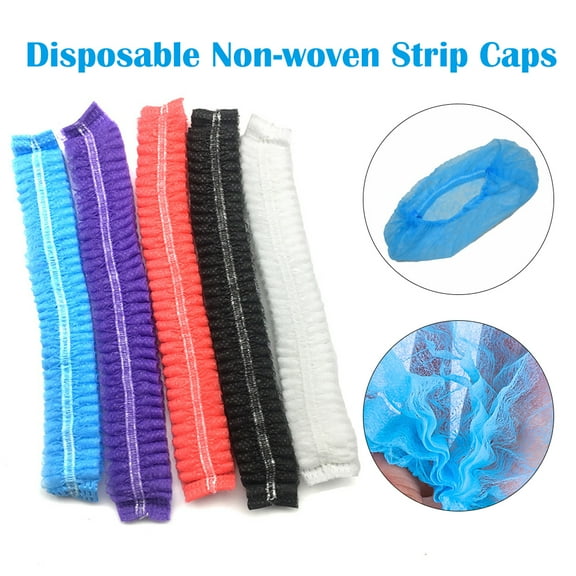 tooloflife 100Pcs Disposable Non Woven Caps Hair Net for Hospital Salon Spa Home