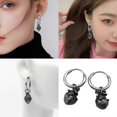 thumbnail image 2 of Elegant Heart Dangle Earrings Titaniums Steel Dangling Earrings Eye Catching Ear Drops Unisex Accessory for Party, 2 of 4