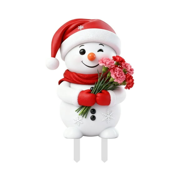 Oliegs Blanket Interesting Xmas Snowman Garden Ground Stake Adornment Colorful Insert Art Xmas Outdoor Ornamentation For Yard