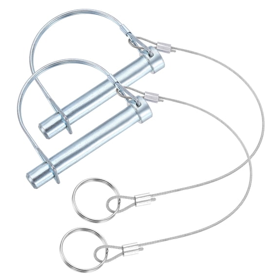 Uxcell 2 Pcs 15/32"Â x 3-5/32"D Shape Trailer Coupler Pins with Ear Extended Cord
