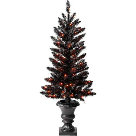 Tall Artificial Pine Tree Potted, Outdoor Lighted Faux Trees