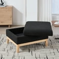 thumbnail image 3 of Jopath 33.86"W Upholstered Wood Base Storage Ottoman With Reversible Lid Coffee Table, Foot Stool Square Footrest with Rubberwood Legs for Living Room Bedroom Entryway and Office,Black Boucle., 3 of 7