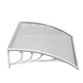 thumbnail image 6 of Window Door Awning Canopy 40" x 30" Polycarbonate Cover Outdoor Window Awning Exterior Front Door Overhang Patio Awning for Sun Shutter, UV, Rain, Snow Protection, Hollow Sheet Silver Gray, 6 of 15