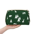 thumbnail image 4 of Xecao Christmas tree green plaid Print Fashion Makeup PVC Bag Large Capacity Travel Cosmetic Bag for Women Organizer Toiletry Clutch, 4 of 8