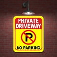 thumbnail image 2 of PRIVATE driveway NO PARKING Symbol YELLOW Aluminum Composite Outdoor Sign 20" x24", 2 of 6