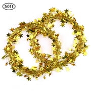 Christmas Decorations Gold Star Wire Garland