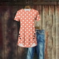 thumbnail image 2 of HADST Womens Polka Dots T-Shirts Summer Irregular Hem Casual Plus Size Blouses Short Sleeve Top S-XXL, 2 of 4