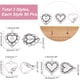thumbnail image 2 of 150 piezas de dijes de corazón de amor de estilo tibetano de 3 estilos, dijes de aleación de corazón de plata hueco para hacer joyas, aretes, pulseras, collares, longitud 19,5-21,5 mm, 2 of 6