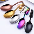 thumbnail image 4 of Joernso Stainless Steel Hotel Buffet Kitchen Curved Handle Dessert Soup Spoon Cutlery, 4 of 8