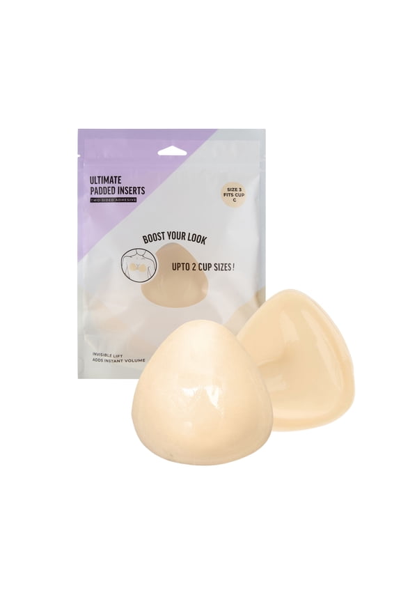 Women's Padded Inserts with Double-Sided Adhesive for Bra, Cup Sizes A-D