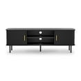thumbnail image 6 of Mid-Century Modern Media Console, Tambour TV Stand with Storage Cabinet and Shelf for 70" TVs, Black, 6 of 11