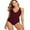 Red, variant on Womens Vintage One-Piece Swimwear V Neck Rib-knit Monkini Swimwear