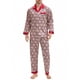 thumbnail image 1 of INSPIRAR CHIC Conjunto de Pijamas de 2 Piezas para Hombre, Camisón de Botones con Estampado, Patrón Casual, XL Rojo Gris, 1 of 6