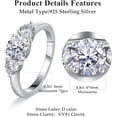 thumbnail image 2 of JQUEEN 3 Stone Women Engagement Ring 925 Sterling Silver Wedding Rings Moissanite Engagment Stacktable Ring, 2 of 5