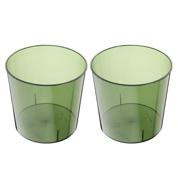 LOLIPPYY 2Pcs Modern Green Plastic Flower Bucket with Anti Fall Design for Storage and Floral Display