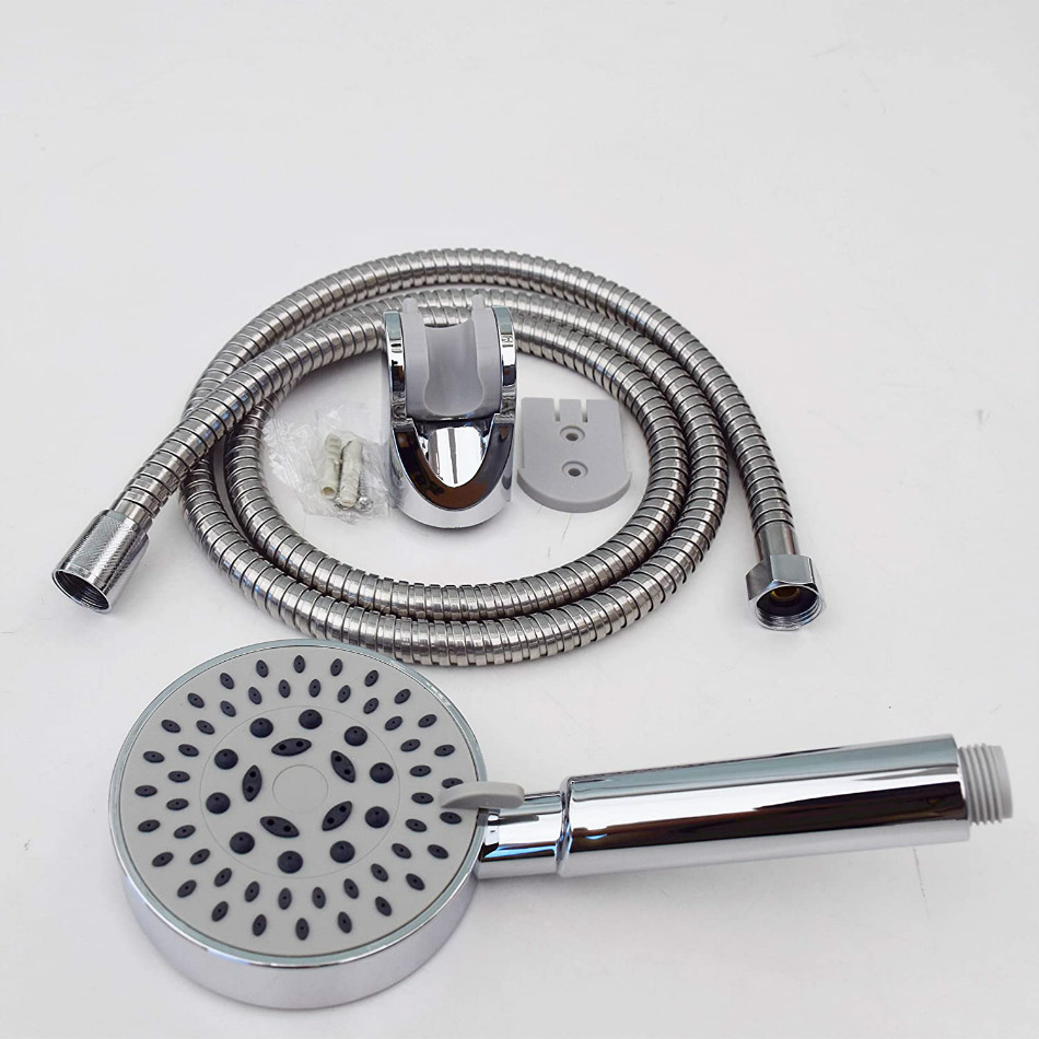 High Pressure Handheld Shower Head 5Setting Modes with Adjustable Angle Bracket Shower Arm