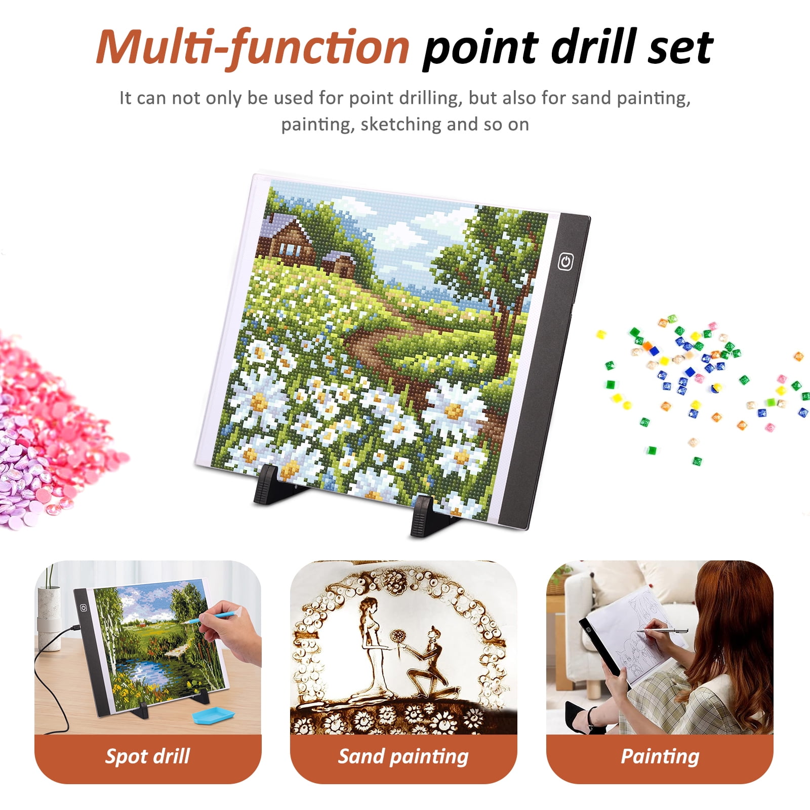 Diamond Light Pad Kit Adjustable Portable Diamond Art Paintings Accessories Convenient Diamond Art Kits Pretty Diamond Paint Kit for Adults Kids