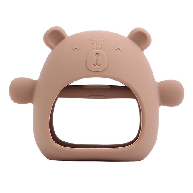 Juguete para la dentición del bebé Juguetes para la dentición de silicona suave para bebés Los niños Eccomum Camello