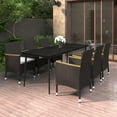 thumbnail image 6 of vidaXL Patio Dining Set 5 Piece Black and White/Gray 31.5"/55.1" Table Length, 6 of 25