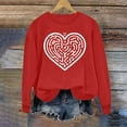 thumbnail image 5 of Zedker Women's Valentines Day Sweatshirt Heart Print Sweater Tops Women Long Sleeve Crewneck Oversized Pullover Tops Gifts for Her Red XS, 5 of 6