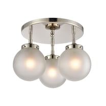 Elk Home Boudreaux 3 Light Semi Flush Mount, Modern, Polished Nickel