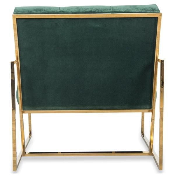 Fauteuil lounge Than Silver Import en velours vert pour salon