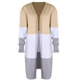 thumbnail image 5 of Uhndy Women Long Sleeve Knit Striped Cardigan Sweater Coat Long Baggy Jacket Khaki S, 5 of 6
