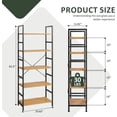 thumbnail image 6 of 5 Tier Bookshelf, Free Standing Wooden Bookcase with Open Storage Shelves with Metal Frame, Sturdy Shelf Organization Display Rack for Living Room, Bedroom, Home Office, 62.2" Tall, 6 of 8