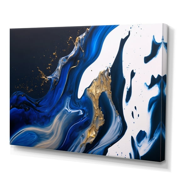 Designart Ice Paint Splash IV Canvas Wall Art