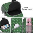 thumbnail image 4 of Sling Backpack,Green Christmas Snowflake Pattern Sling Bag with Water Bottle Holder,Waterproof Sling Bag for Men/Women with Headphone Jack for Hiking,Travel, 4 of 6