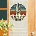 thumbnail image 2 of [2D Flat] Vintage NASA Space Shuttle 7.8" Round Aluminum Sign - Retro Space-Themed Decor for Home, Office, or Man Cave, Indoor/Outdoor Use, Office Decoration | Retro Space Design | Durable Metal Sign,, 2 of 7