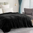 thumbnail image 3 of Exclusivo Mezcla Plush Fuzzy Fleece Twin Size Blanket, Super Soft Fluffy and Thick Blankets (Black, 90"x66"), 3 of 6