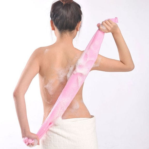 Artrylin 35.4'' Extra Long Exfoliating Bath Cloth,Shower Towel Nylon Exfoliating Bath Cloth Towel Body Shower Cleaning Sponges for Back and Body Use,Radom Sent 5 Pcs