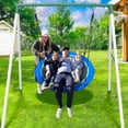 thumbnail image 6 of KloKick Heavy Duty Outdoor Swing Set - 500 lbs Capacity, Adjustable Ropes, Round Swing for Kids & Adults, Blue, 6 of 9