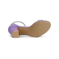 thumbnail image 6 of BLISSFUL STEP Women's Shoes Ankle Strap Block Heel Buckle Open Toe Sandals Purple 5.5, 6 of 8