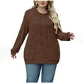 thumbnail image 6 of Wensltd Womens Plus Size Ribbed Hooded Pullover Long Sleeve Sweatshirt with Drawstring Cozy Casual Winter Top, 6 of 7