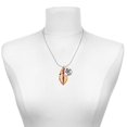 thumbnail image 2 of Delight Jewelry Acrylic Large Leaf Orange Brown - Silvertone Senior Mom Class of 2026 Dome Necklace, 18", 2 of 5