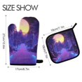 thumbnail image 2 of Yayeee Oven Mitts and Pot Holder Set of 2 Heat Resistant Kitchen Gloves Baking Hot Pad, Blue Road, 2 of 5