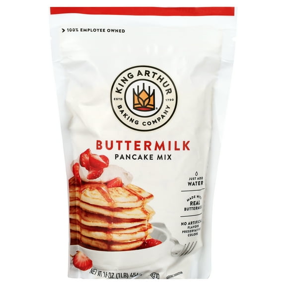 King Arthur Baking Company, Sourced Non-GMO Buttermilk Pancake Mix, 16 oz Resealable Bag