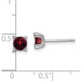 thumbnail image 4 of Sterling Silver Rhodium-Plated Round 5mm Garnet Post Earrings (5 X 5) Made In Thailand qe15116ga, 4 of 5