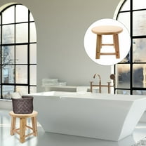 Sparsain 1pc Wooden Household Bathroom Stool Non-Slip Footrest Small Low Stool