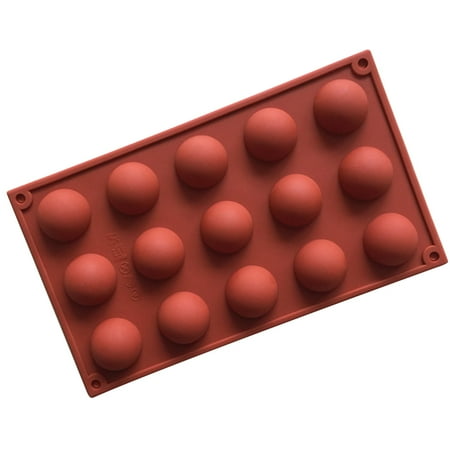 

GeweYeeli Silicone 15 Cavities Small Hemisphere Semicircle Chocolate Baking Molds Jelly Ice Candy Mould