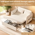 thumbnail image 4 of Mohsoe Convertible Sofa Bed 3-in-1, Sleeper Chair with Chaise Lounge & Bed Modes, Under-Sofa Storage Drawer with Wheels, USB Type-C Charging, Teddy Fleece Fabric, Space-Saving for Studio Dorm, 4 of 10