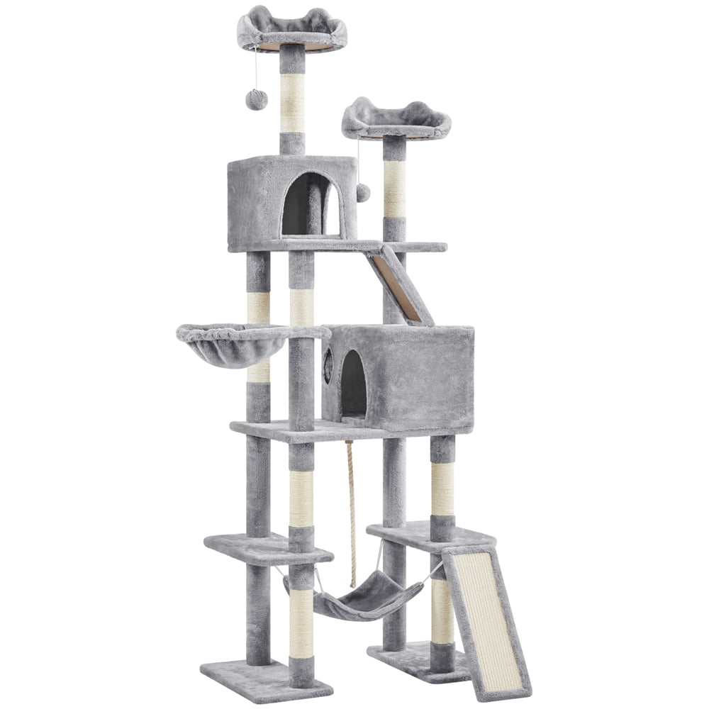 Yaheetech 82.5" H Large Cat Tree Cat Tower with Condos, Light Gray