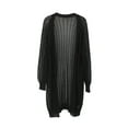 thumbnail image 6 of Women'S Summer Crochet Cardigan Sweater Long Sleeve Open Front Boho Cover Up Black L, 6 of 8