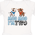 thumbnail image 4 of Inktastic Moo Moo I'm 2 with Cute Holstein Cows Boys or Girls Long Sleeve Baby Bodysuit, 4 of 5