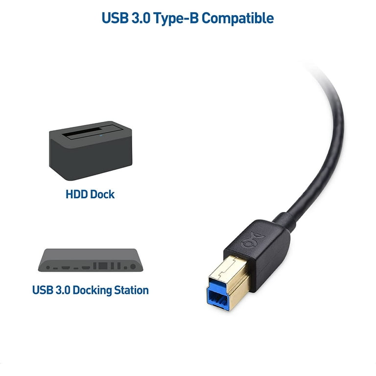 Cable Matters Type-C USB 3.1 Type B Cable (USB-C/USB C USB B 3.0 / Type-C  USB 3.1 to USB B) in Black 6.6 Feet 