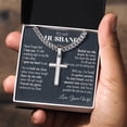 thumbnail image 3 of Gift For Husband - My Gains - Cuban Link Chain with Artisan Cross, 3 of 5
