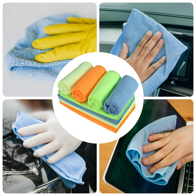 DNA MOTORING TOOLS-00257 Cleaning Towels Car Washing Microfiber Cloth for  Auto Detailing Home Kitchen, 12x16 Inch, Yellow, Orange, Blue, Green, Pack