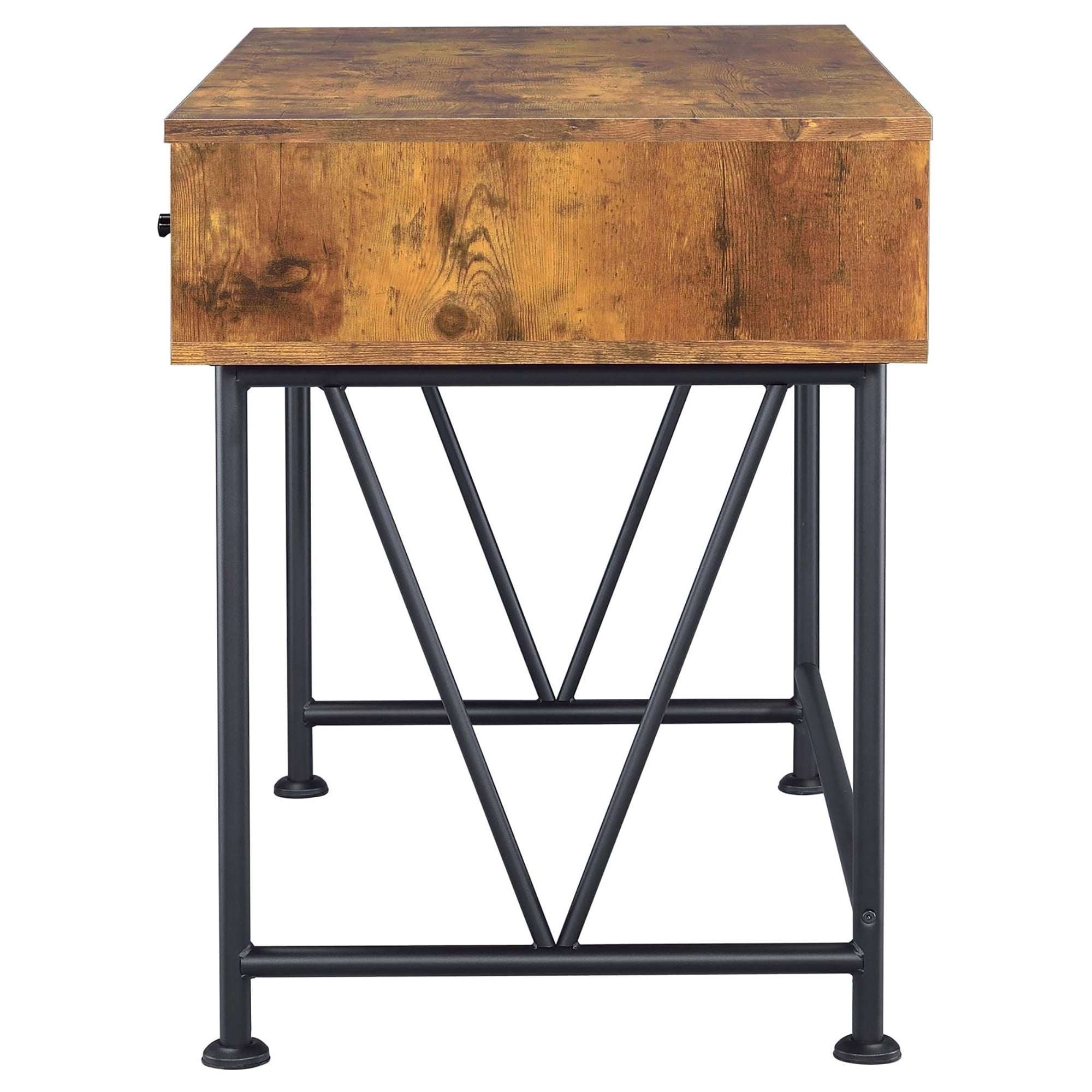 Astoutdoor Antique Nutmeg and Black 3-Drawer Writing Desk